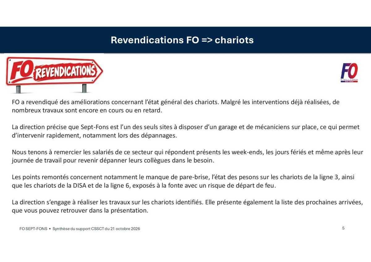 CR FO du trimestriel CSSCT à Sept-Fons.