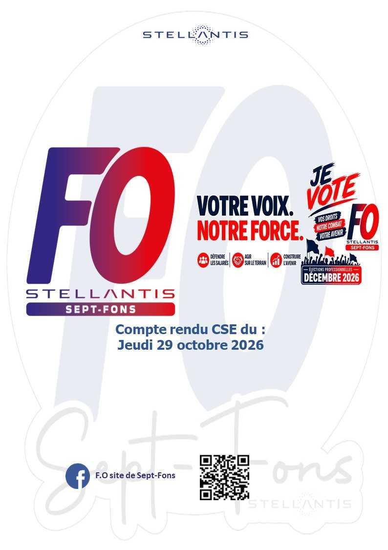 Compte-Rendu du CSE du 29 octobre 2026.>> Programme de TRAVAIL