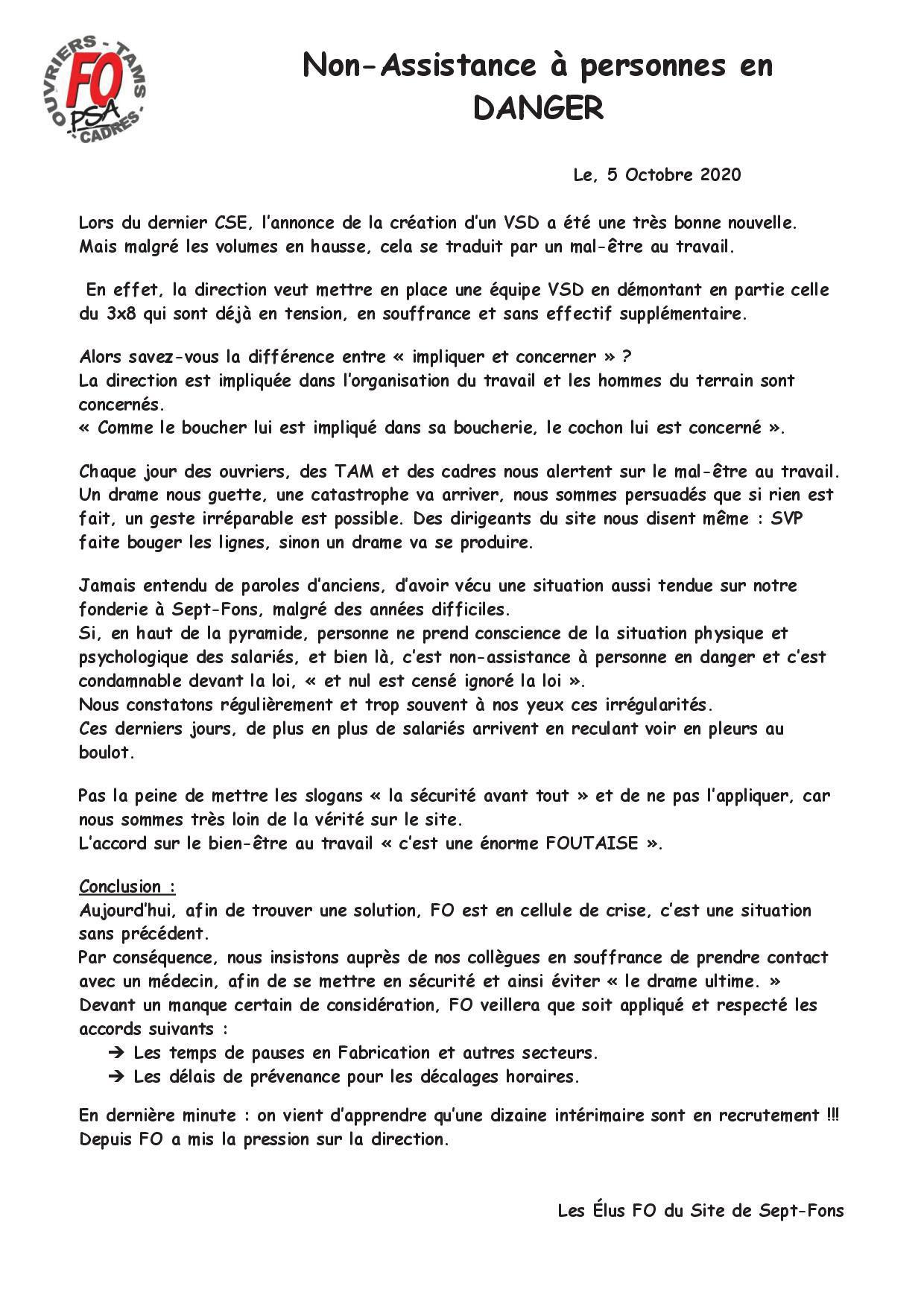 Nonassistance à personnes en Danger