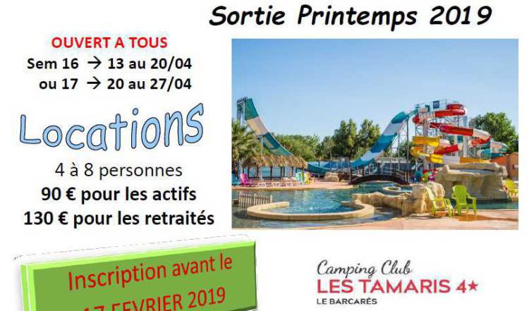 Locations : sortie printemps 2019