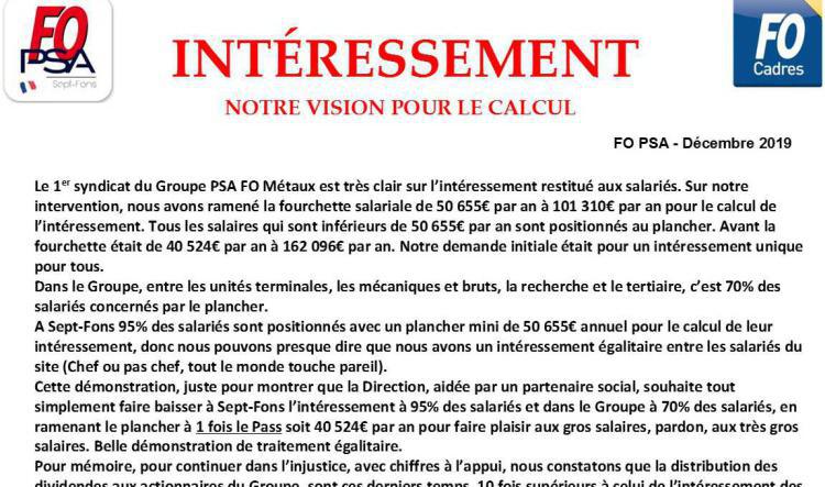INTÉRESSEMENT >> NOTRE VISION POUR LE CALCUL