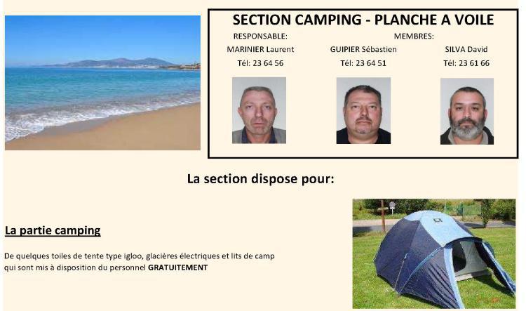 SECTION CAMPING - PLANCHE A VOILE