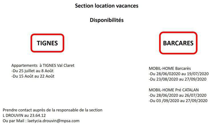 Locations TIGNES et BARCARES
