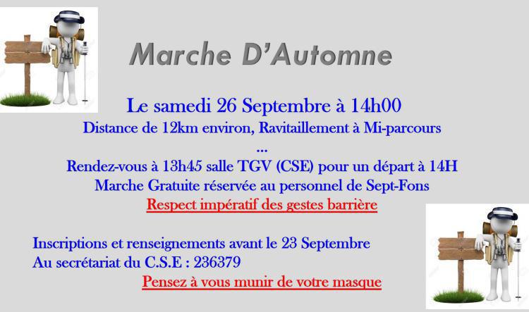 Marche d'Automne 26 septembre 2020