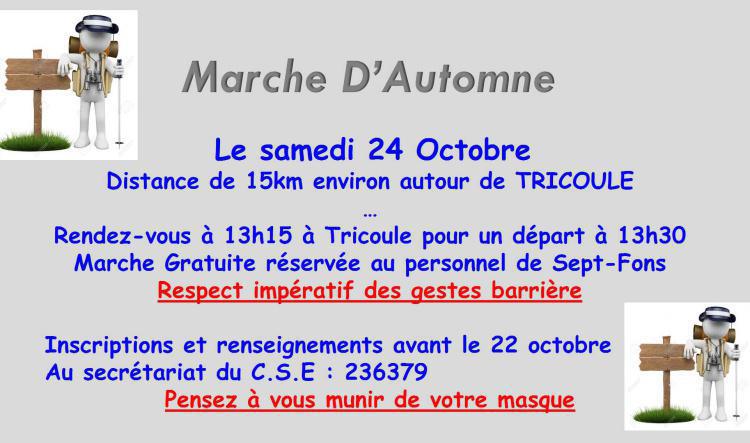 Marche d'Automne 24 octobre 2020
