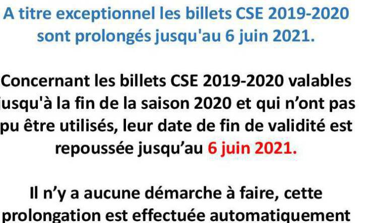 Info billetterie du Pal prologation de la validité des billets 2020.