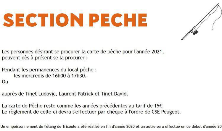 Section PÊCHE : activités 2021