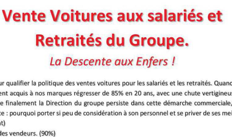 Vente de voitures aux Salariès.
