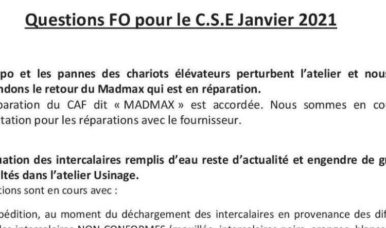 Questions FO lors du CSE.