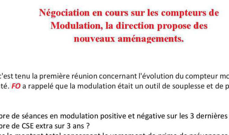 Négo en cours sur la modulation......