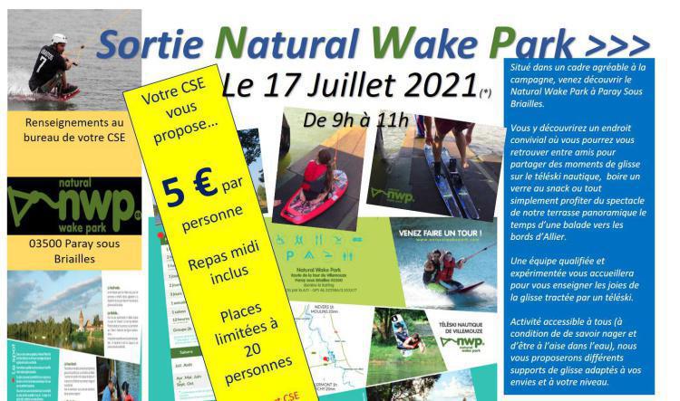 Sortie Wake Park 17 juillet 2021