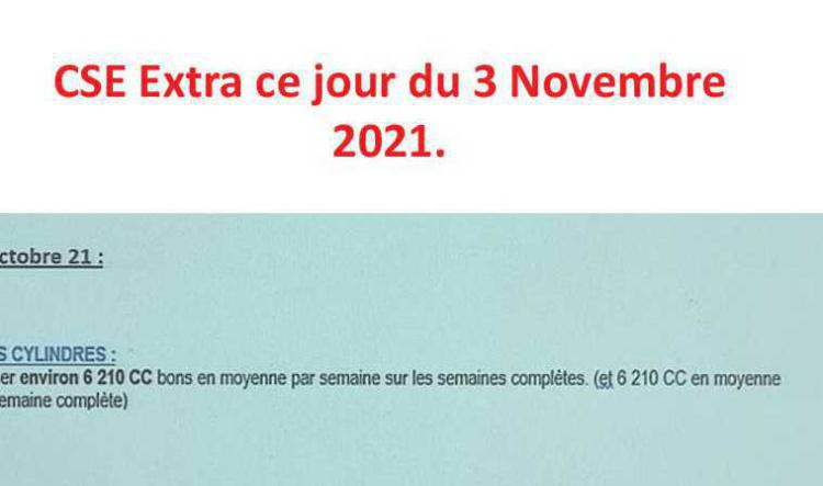 CSE Extra du 3 Novembre 2021 à 11H30.