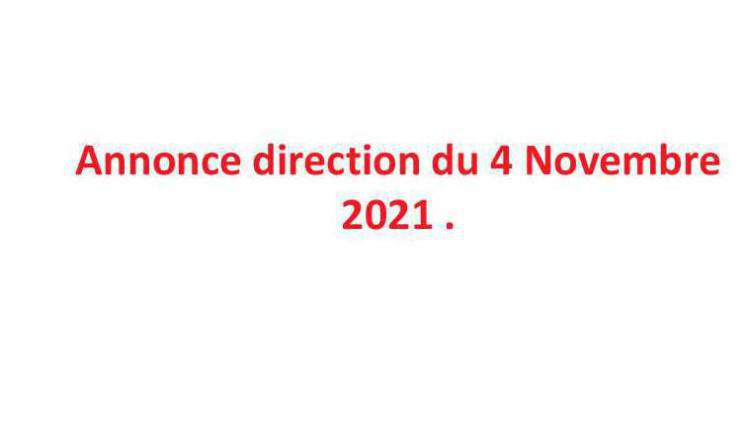 Modification de programme du 4 Novembre 2021.