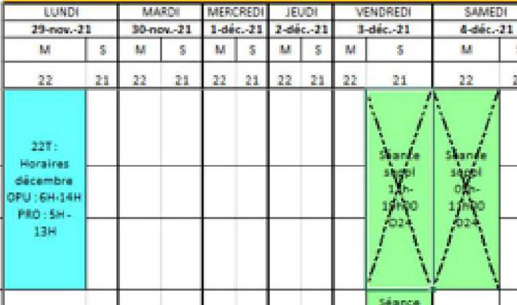 Info direction sur le programme de travail.