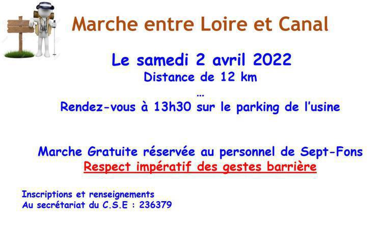 Marche entre Loire et canal 2 avril 2022