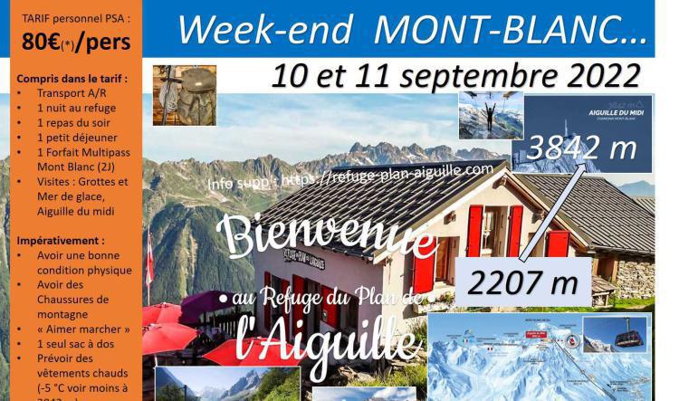 Marche MONT-BLANC 10 et 11 septembre 2022