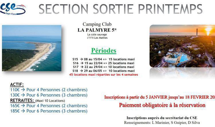 Sortie Printemps 2023