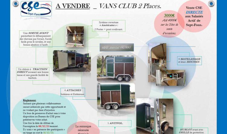 Vente Vans club 2 places