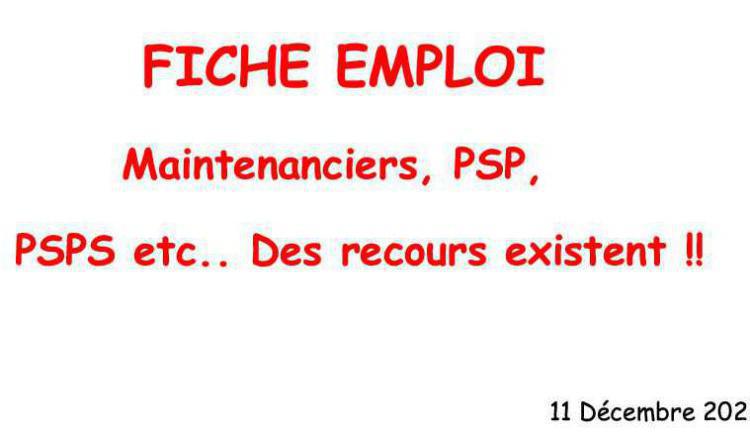 Fiche emploi des recours existent.....