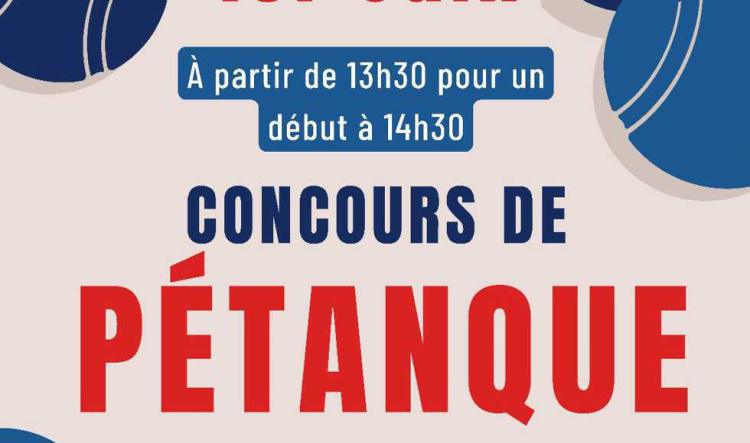 Concours de pétanque le samedi 1 juin