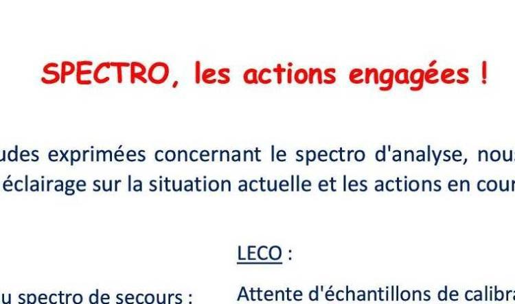 Les actions en cours au Spectro...