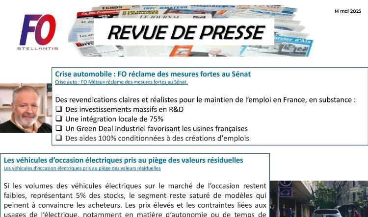 REVUE DE PRESSE FO, 6 mai 2025