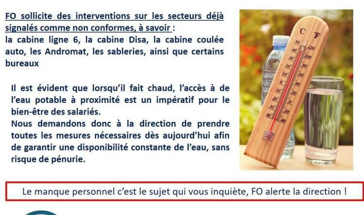 Chaleur accrue et effectifs réduits : FO demande des actions concrètes !