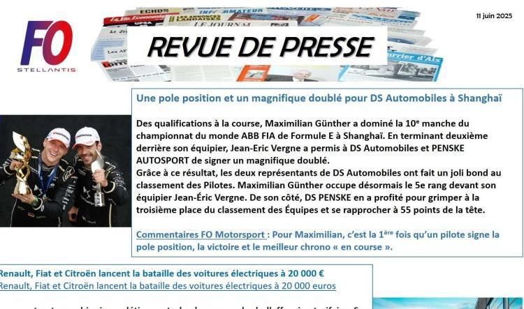 REVUE DE PRESSE FO, 10 juin 2025