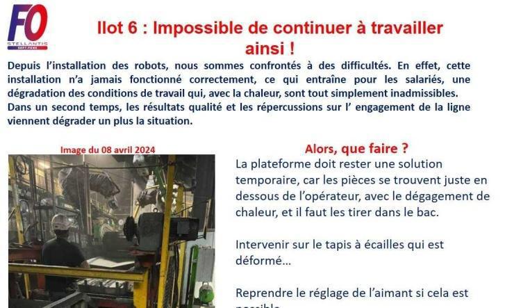 Ilot 6 : Impossible de continuer à travailler ainsi !