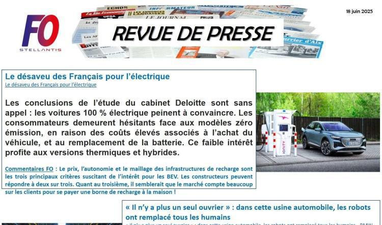 REVUE DE PRESSE FO, 18 juin 2025