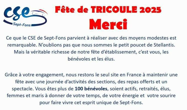 Fête de TRICOULE 2025,  Merci  !