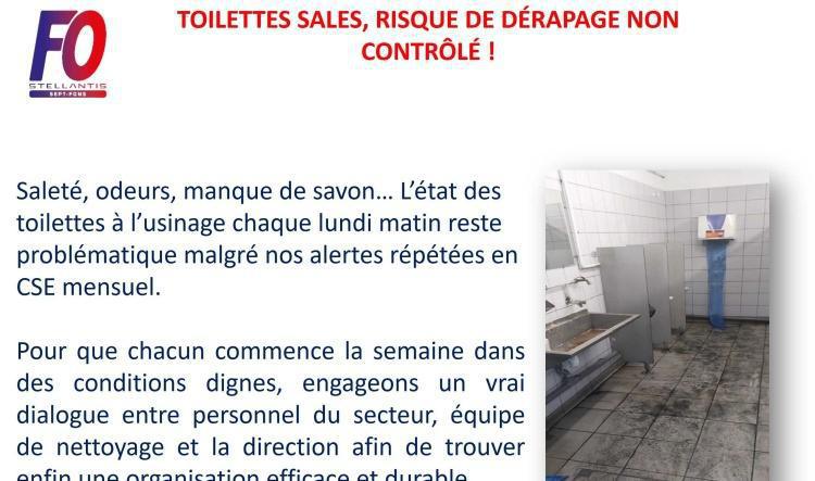 TOILETTES SALES, usinage