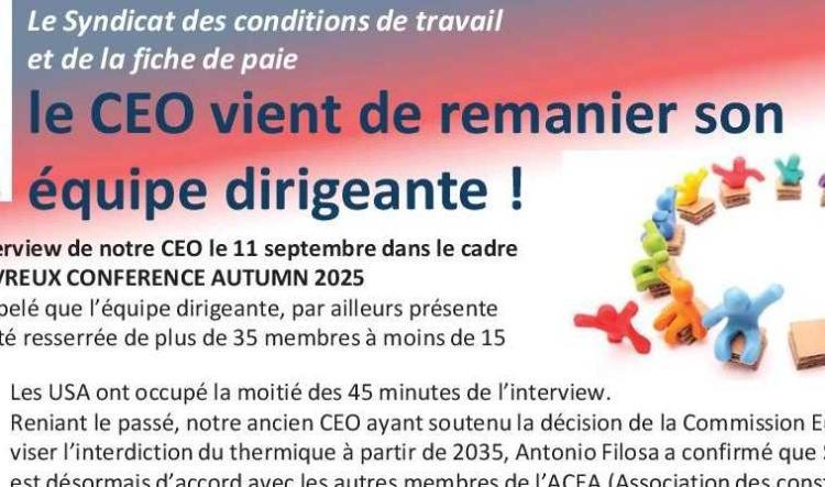 Le CEO vient de remanier son équipe !