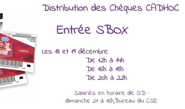 Distribution Chèques CADHOC de fin d'année