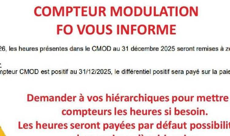 Compteur de modulation 2026, FO vous informe  !