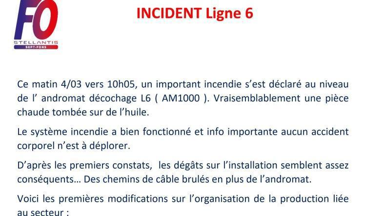 INCIDENT Ligne 6