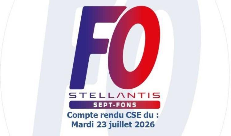 Compte-rendu du CSE du 23 juillet 2026.>> calendrier travail