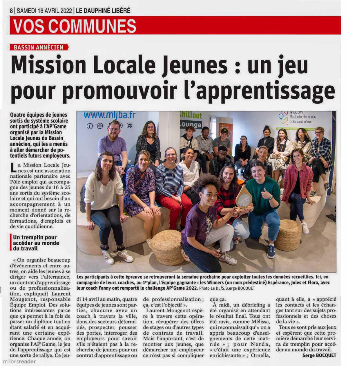 Le Dauphiné Libéré - Mission Locale Jeunes : un jeu pour promouvoir l'apprentissage Le Dauphiné Libéré - Mission Locale Jeunes : un jeu pour promouvoir l'apprentissage