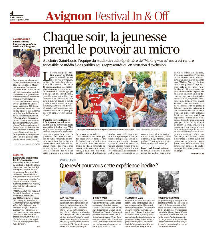 La Provence - Chaque soir, la jeunesse prend le pouvoir au micro