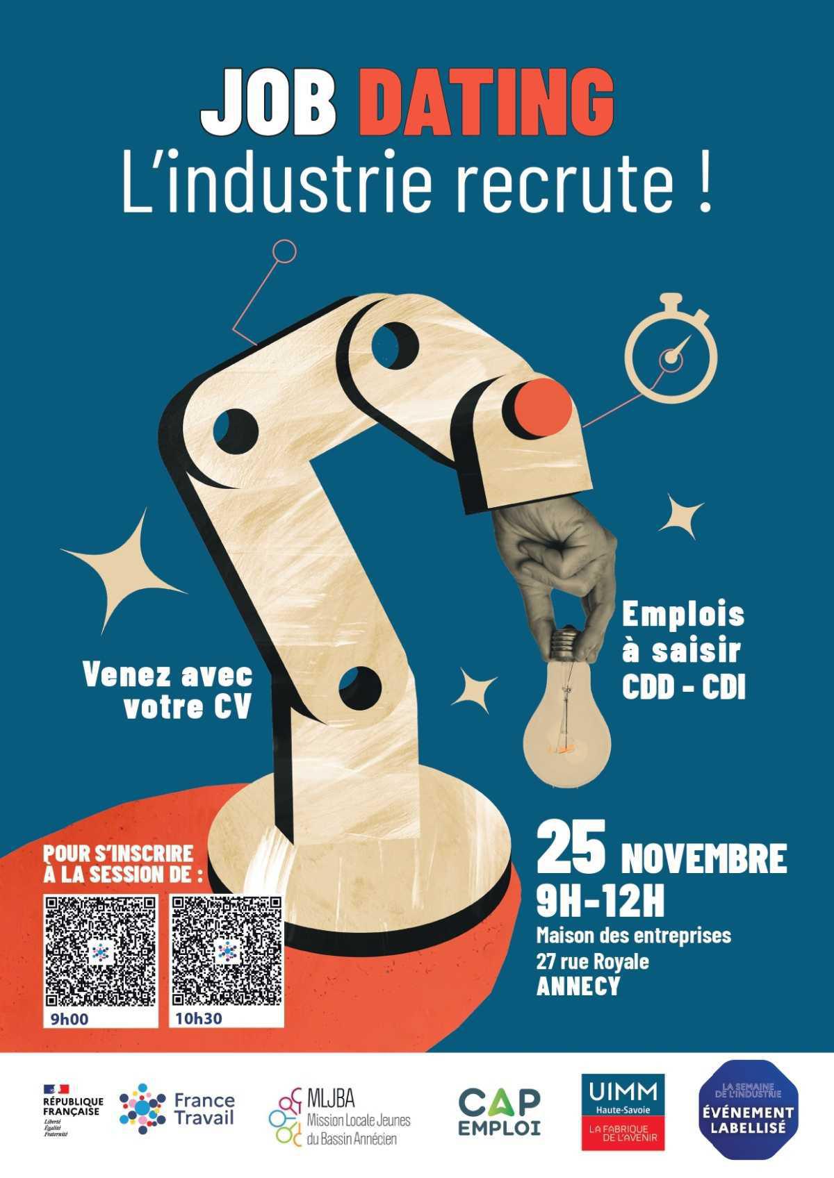 Jobdating : l'industrie recrute !