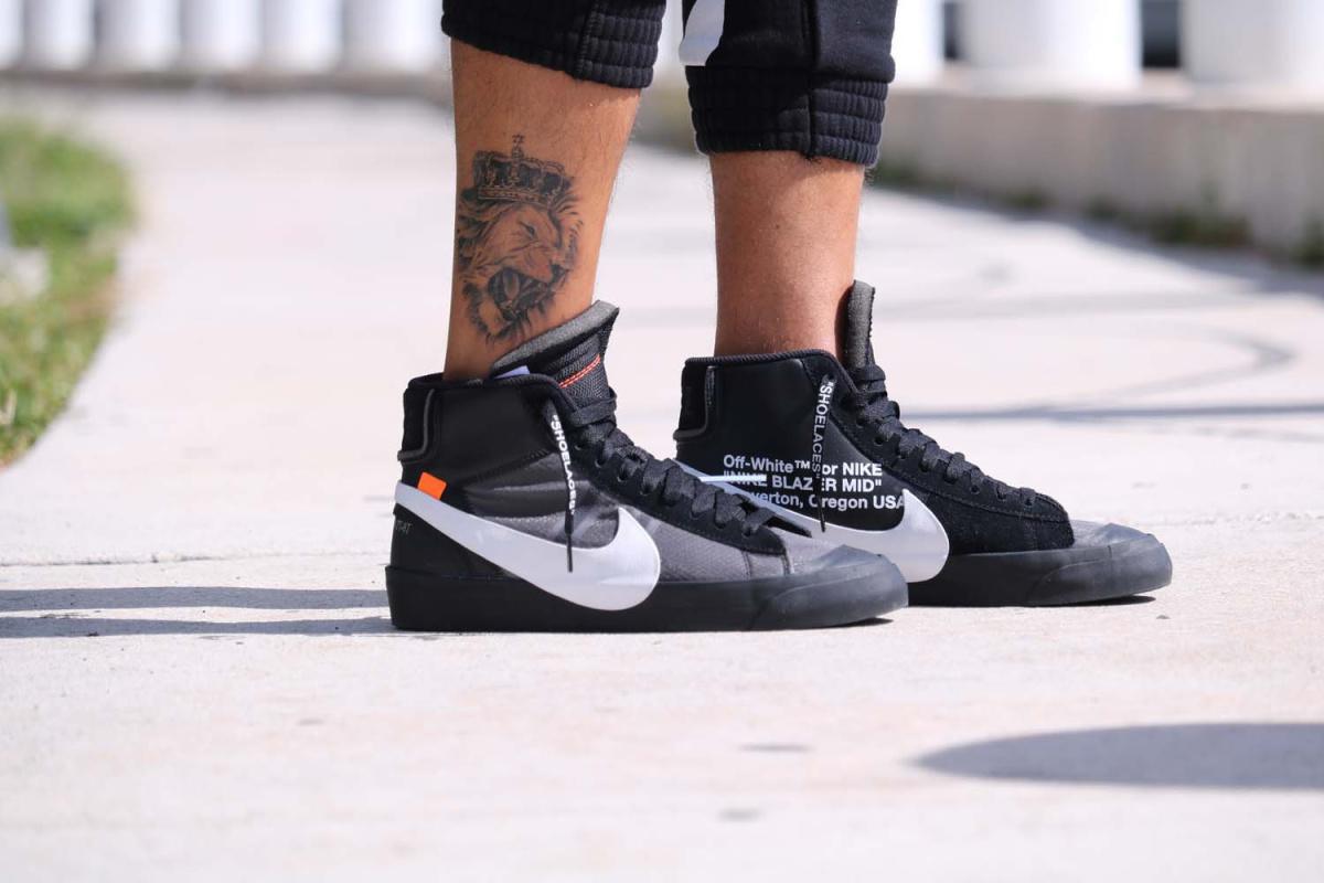 An On-Foot Look at the Off-White™ x Nike Blazer "Grim Reaper"