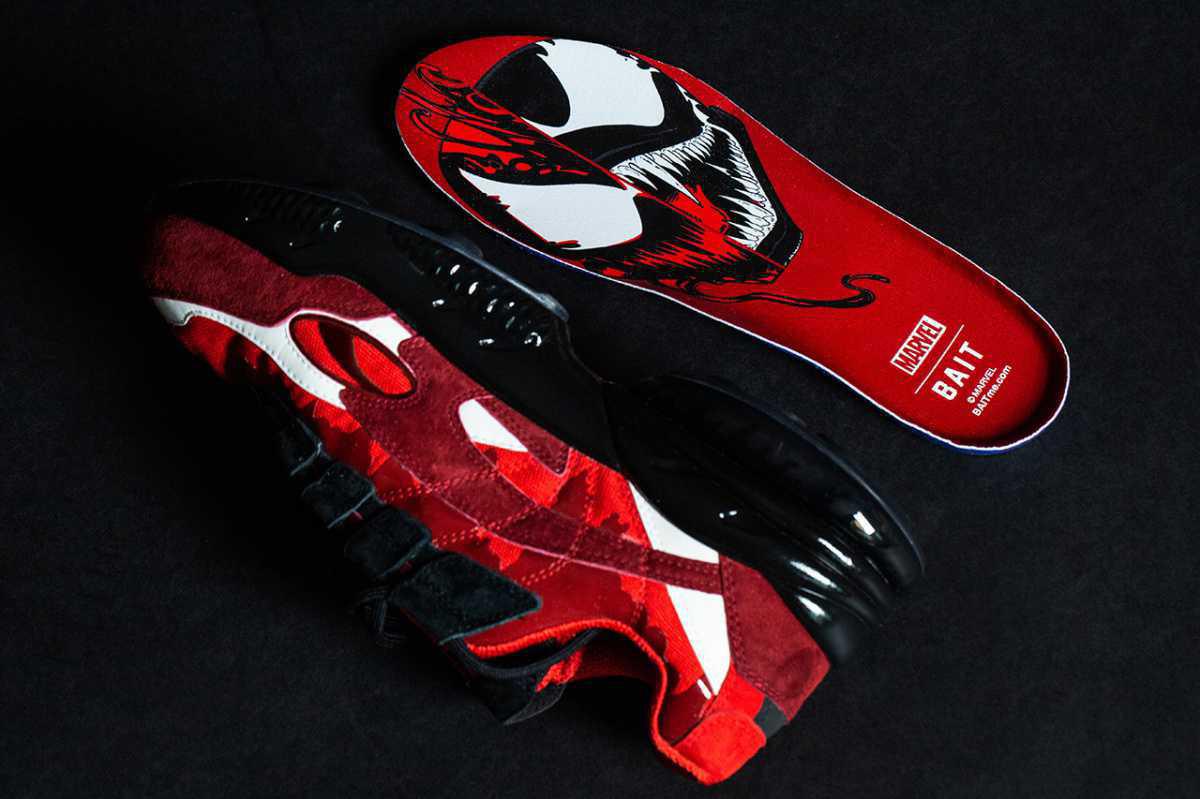 Un premier regard sur le BAIT x Marvel x PUMA Venom Cell Venom "Carnage".