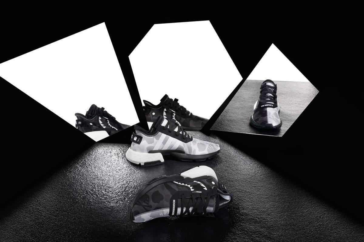 BAPE x NEIGHBORHOOD x adidas Originals "NHBAPE® POD S-3.1" et NMD STLT