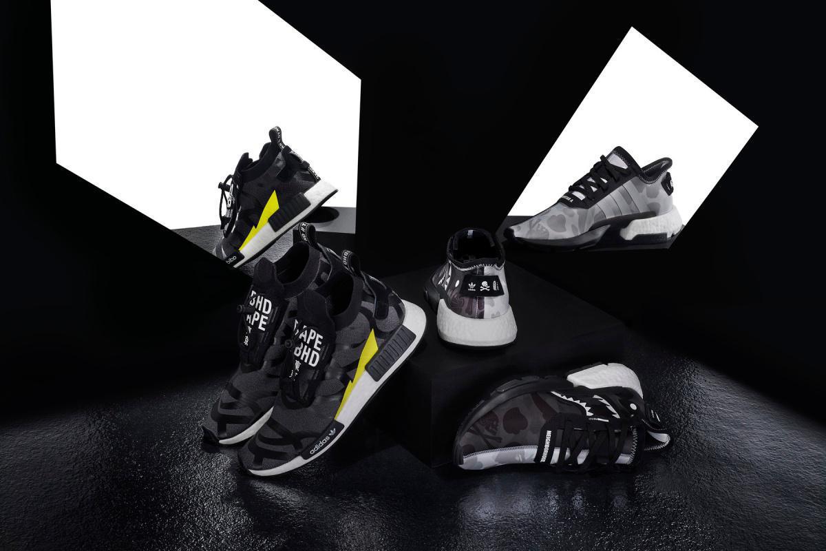 BAPE x NEIGHBORHOOD x adidas Originals "NHBAPE® POD S-3.1" et NMD STLT