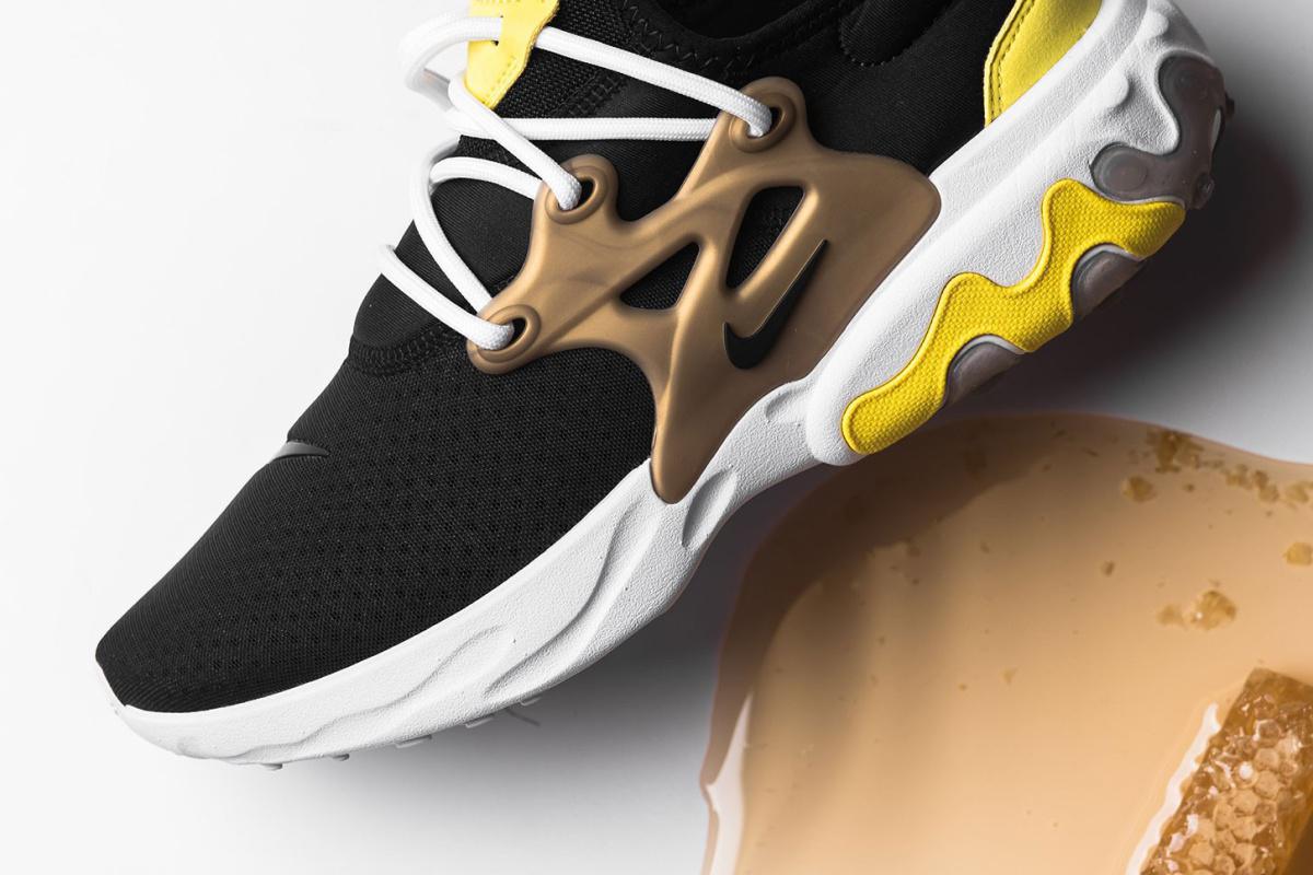 Le Nike Presto React sort dans un colorway "Brutal Honey". Le Nike Presto React sort dans un colorway "Brutal Honey".