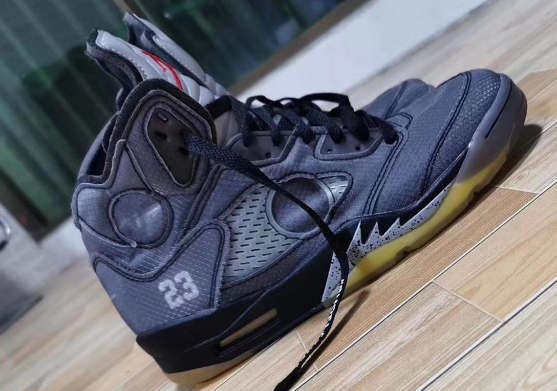 Off-White x Air Jordan 5 "Black/Metallic"