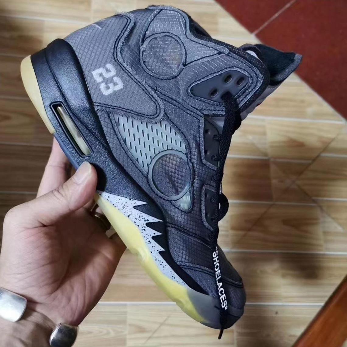 Off-White x Air Jordan 5 "Black/Metallic"