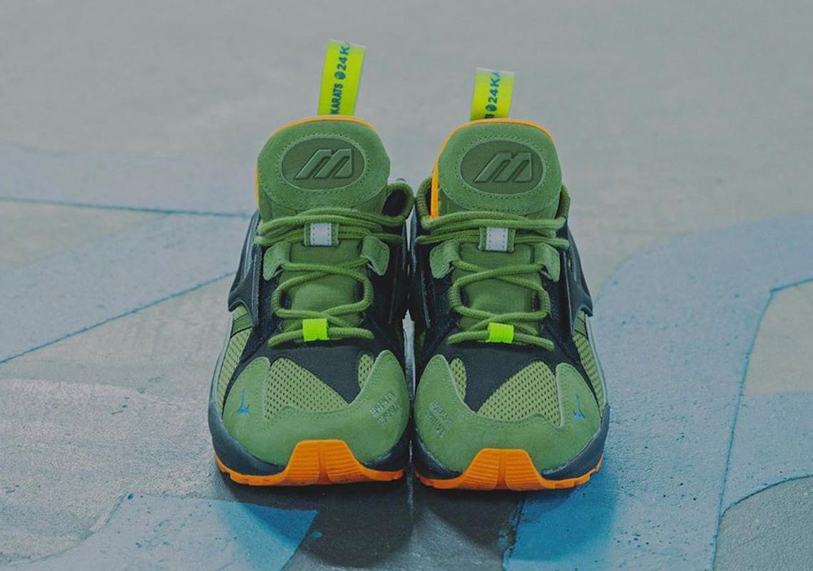 mita sneakers x 24Karats pour une Mizuno Wave Rider 1