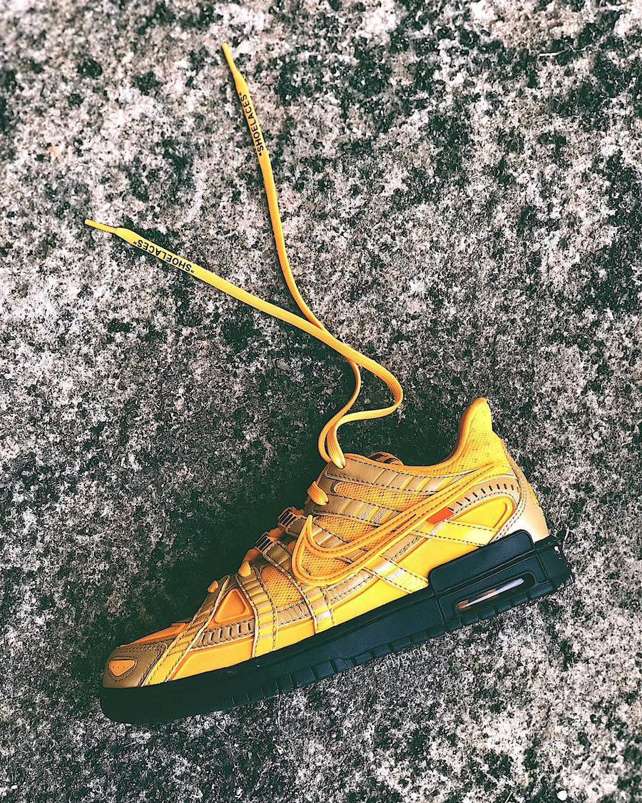 Off-White X Nike air rubber dunk “university gold”