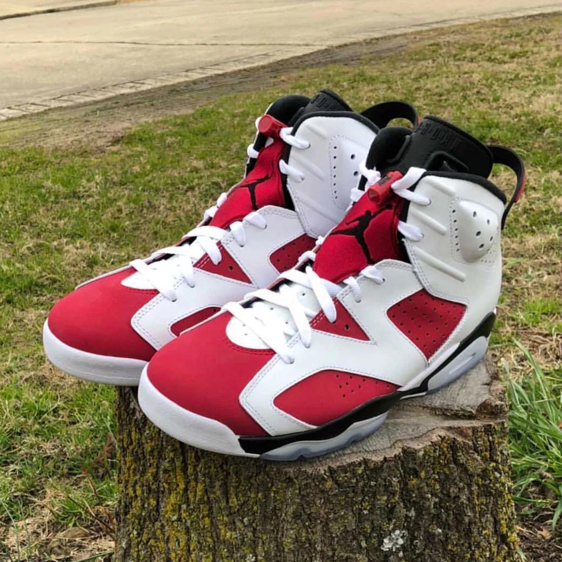 La "Carmine" d'Air Jordan 6 avec le Nike Air pour la première fois depuis 1991